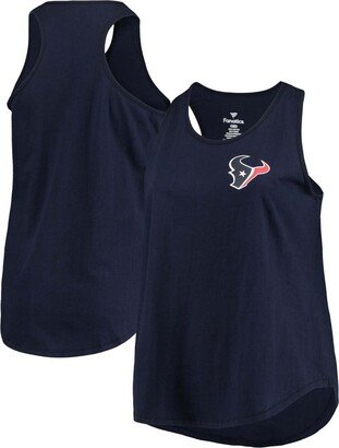 Women's Plus Size Navy Houston Texans Racerback Scoop Neck Tank Top