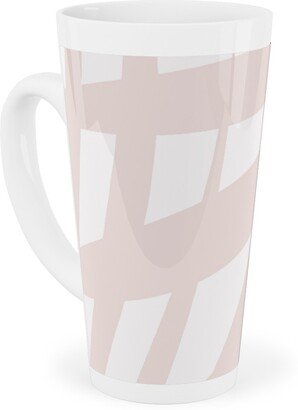 Mugs: Fronds - Petal Pink Tall Latte Mug, 17Oz, Pink