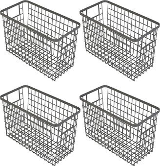 Nestable 6 x 12 x 6 Basket Organizer with Handles, Set of 4