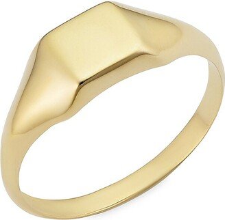 Oradina 14K Yellow Solid Gold Florence Square Signet Ring