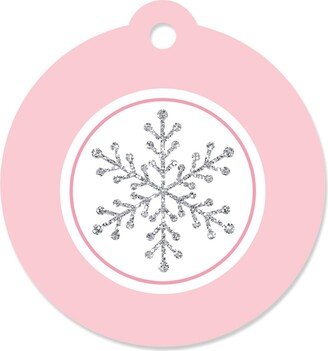 Big Dot Of Happiness Pink Winter Wonderland - Holiday Snowflake Party Favor Gift Tags (Set of 20)