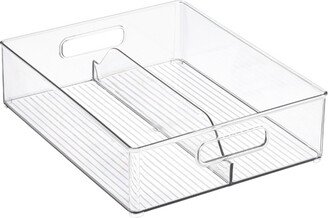 iDESIGN Linus Shallow Divided Stacking Bin Clear