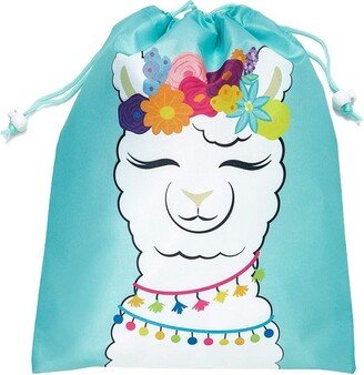 Juvale Blue Panda 12 Pack Llama Drawstring Pouches, Party Favor Gift Goodie Bags for Kids Birthday Treat, Fiestas Party Supplies, 12 x 10 in