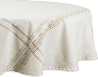 Chambray French Stripe Tablecloth 70 Round