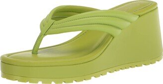 Kemnie Women's Leather Wedge Slide Sandals Green 8