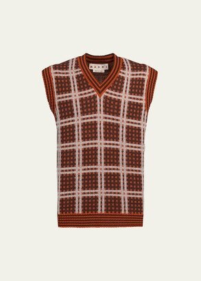 Men's Plaid Knit Sweater Vest