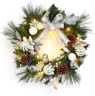 Garvee 24 Inch Prelit Christmas Wreath