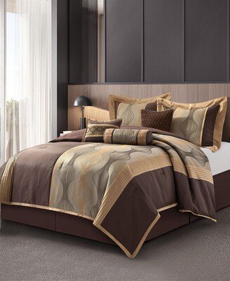Nanshing Kath 7-Piece Comforter Set, Brown, King