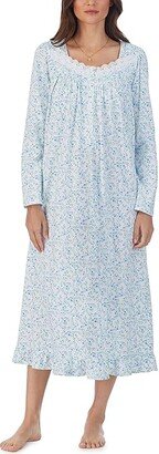 Long Sleeve Long Gown (White Ditsy) Women's Pajama