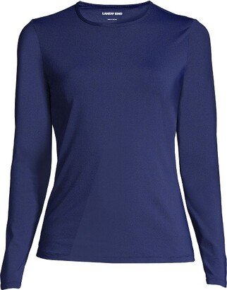 Land' End Women' Crew Neck Long Sleeve Rah Guard UPF 50 Sun Protection Modet Swim Tee - X Large - Deep Sea Navy