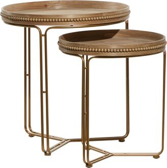 Wood Contemporary Accent Table Set, 2 Piece