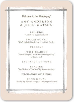 Wedding Program Cards: Glistening Gathering Wedding Program, Grey, 5X7 Flat Program, Matte, Signature Smooth Cardstock, Rounded