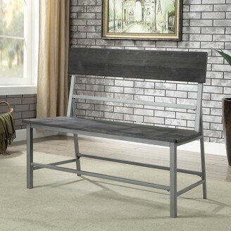 Traw Industrial Matte Black Metal Dining Bench