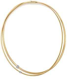 18K Yellow Gold Masai Two Strand Diamond Necklace, 17