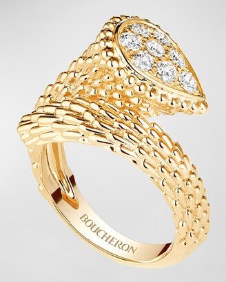 Yellow Gold Serpent Boheme Small Ring with Diamonds, EU 52 / US 6