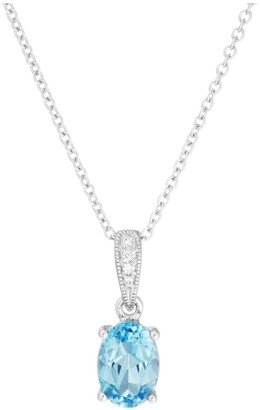 Diamond Select Cuts 14K 1.07 Ct. Tw. Diamond & Blue Topaz Necklace