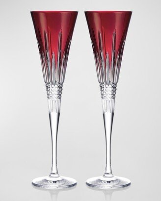 Waterford Crystal New Year Celebration Flute, Red, Set of 2