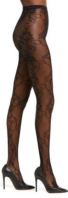 Floral Lace Fishnet Tights