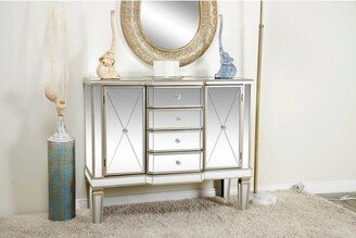 Glam Mirrored Rectangular Storage Cabinet Silver - Olivia & May