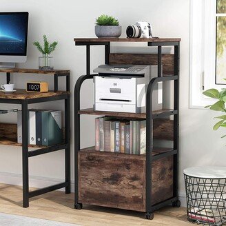 Bluebell Mobile Printer Stand with File Drawer and Open Storage