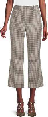 Windowpane Flared Cropped Pants