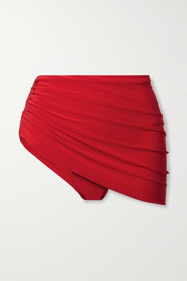 Diana Ruched Bikini Briefs - Red