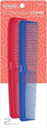 Annie International Dressing Hair Combs - Red and Blue - 2 each