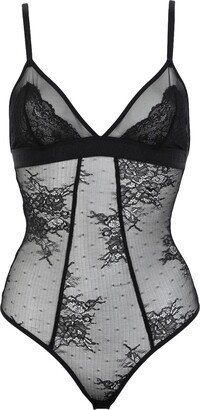 Lace Body Lingerie Bodysuit Black