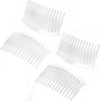 Unique Bargains Women's Plastic 15 Teeth DIY Jewelry Material Accessories Hair Combs Clear 4 Pcs