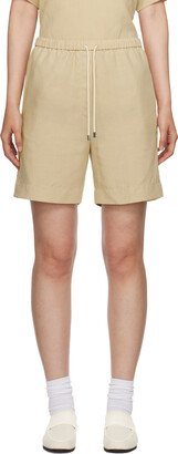 Beige Drawstring Shorts-AA