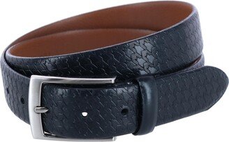 Men's Watson Houndstooth Embossed 35mm Leather Belt