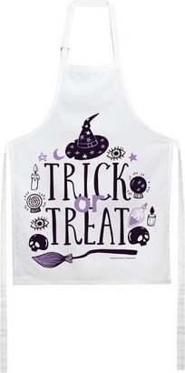 USA Trick or Treat Classic Halloween Icons White Fabric Apron