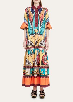 Artemis Printed Maxi Shirtdress