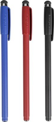 Targus 3-Pk Stylus with Pen - Black, Red & Blue