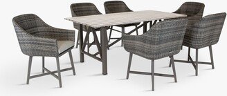 LaMode 6 Seat Garden Dining Table and Chairs Set