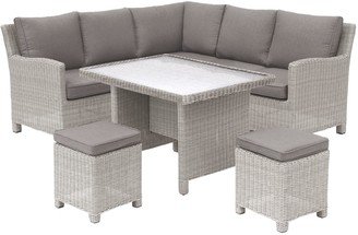 Palma 7-Seater Corner Garden Mini Casual Dining Set with Glass Top Table