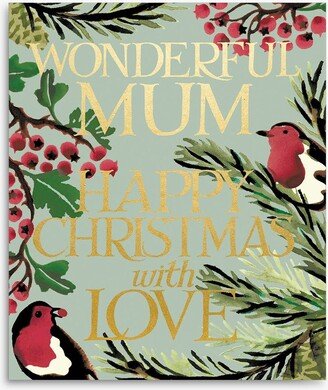 Woodmansterne Wonderful Mum Robins Christmas Card