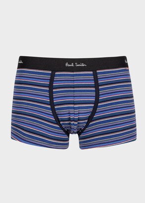 Blue Multi-Stripe Low-Rise Boxer Briefs