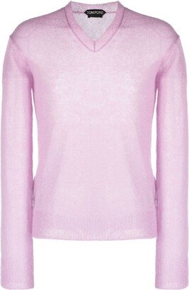 Semi-Sheer Mohair-Blend Jumper-AA