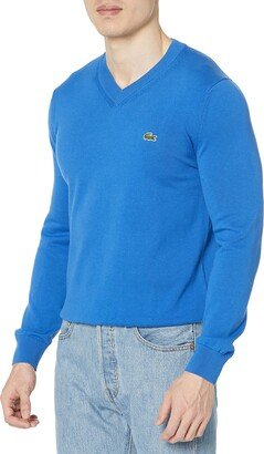 Men's Long Sleeve Regular Fit V-Neck Organic Cotton Sweater