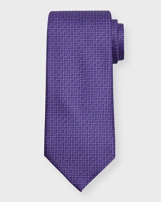 Men's Micro-Print Silk Tie-AA