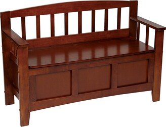 MET41-WA Office Star Metro Mission Style Wood Entry Way Bench with Storage