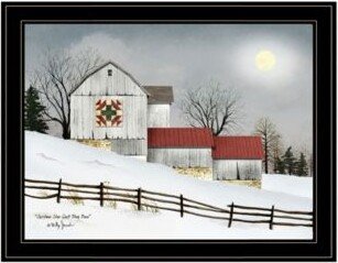 Christmas Star Quilt Block Barn By Billy Jacobs Ready To Hang Framed Print Collection