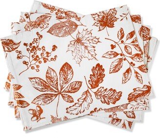 Benson Mills Gilded Leaves Metallic Foil Print Placemat, 13 x 18 - Ivory/rust