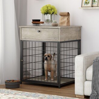 22.83 in. W Particle Wood Board Pet Kennels with Storage Console