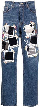 Polaroid Print Straight Leg Jeans