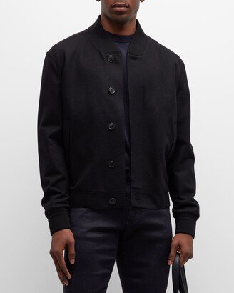 Men's Knit Cashmere-Blend Blouson Jacket