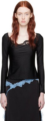 VAILLANT Black Scoop Neck Long Sleeve T-Shirt