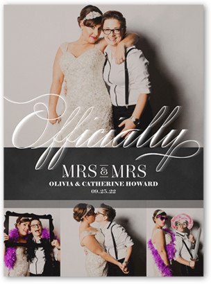 Wedding Announcements: Officially Mrs Wedding Announcement, Grey, 6X8, Matte, Signature Smooth Cardstock, Square