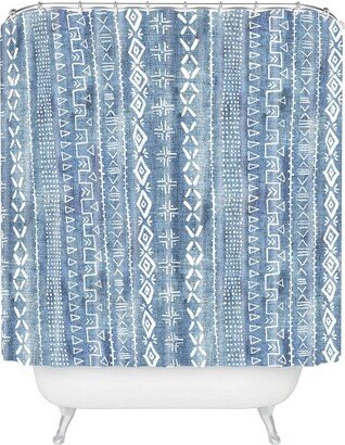 Schatzi Modern Mudcloth Light Shower Curtain Blue